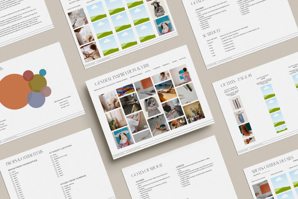 Brand photoshoot planner guide and template by Saltd Studio