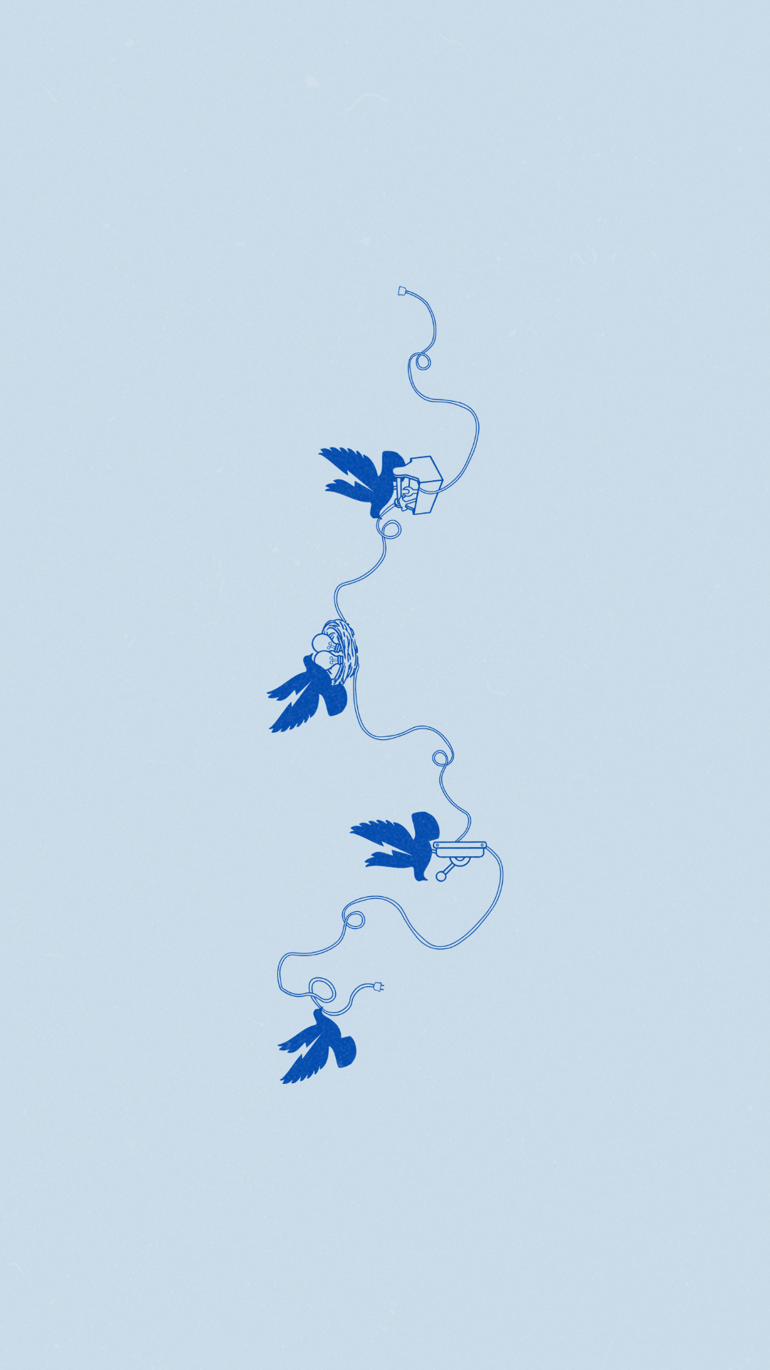 Illustrated dove pattern created for an electric service brand.