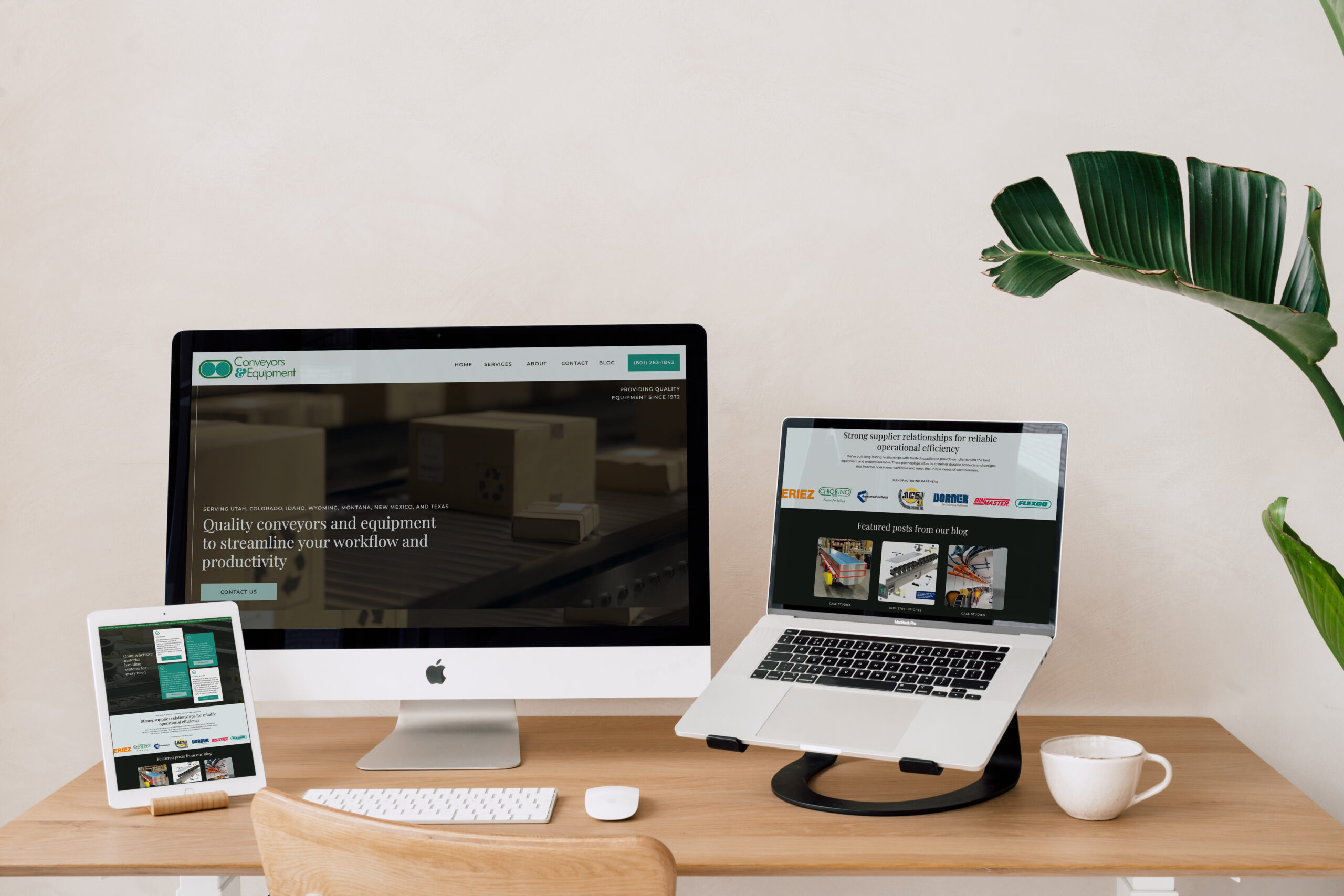 Multiples screens showcasing a modern website design