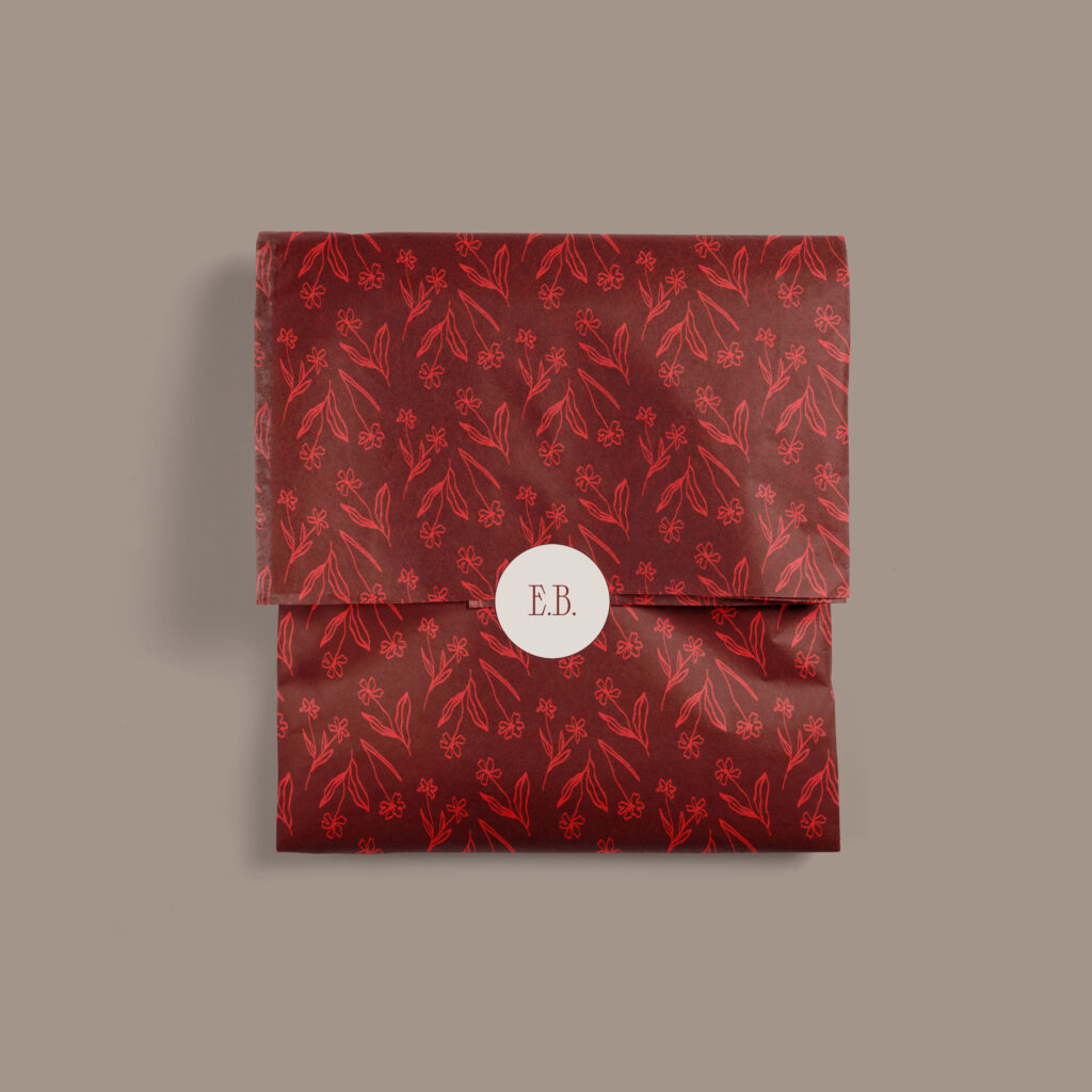 Envelope with handrawn floral illustration