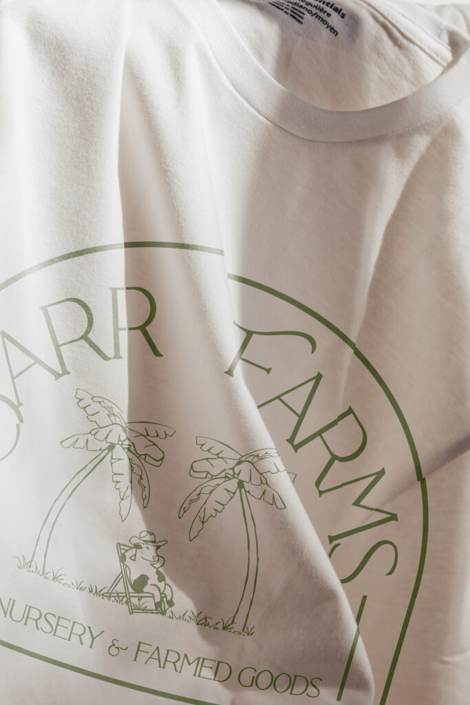 Barr Farms Logo Design on a T-shirt