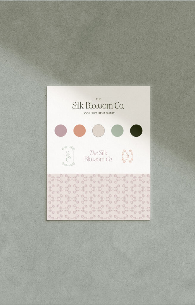 Silk Blossom Co. Brand Identity Mockup.