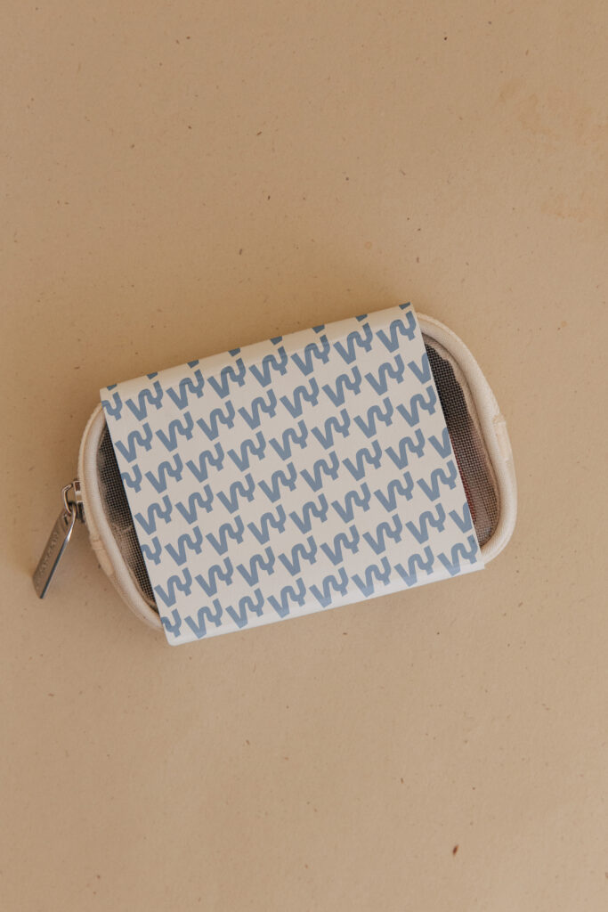 VYVE dynamic pattern used in wrapping paper design.