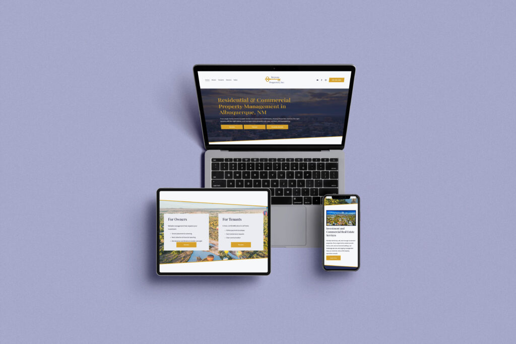 Keyway Properties website displayed on multiple devices.