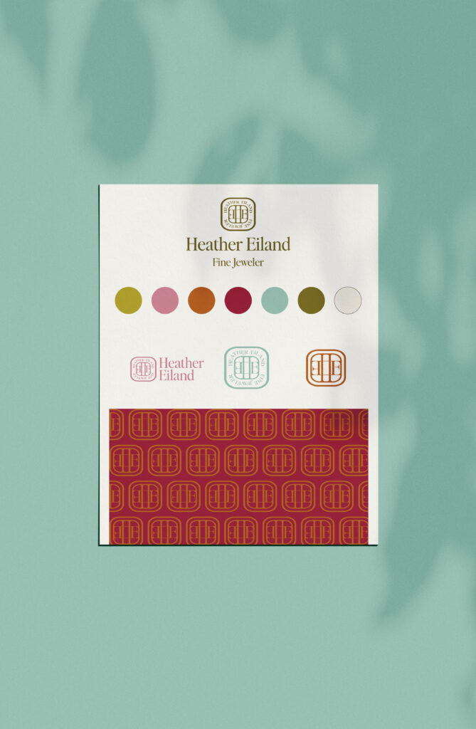 Brand identity kit for Heather Eiland Jewelry.