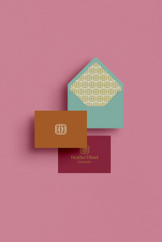 Stationery set featuring Heather Eiland branding.