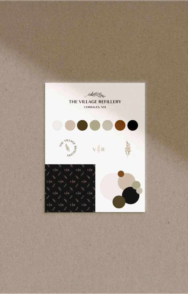 Brand identity kit for Village Refillery.