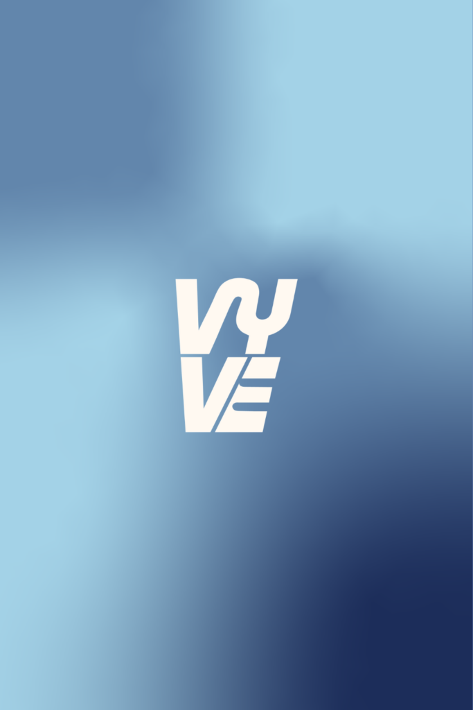 Vyve gradient background adds a sense of movement and energy to the brand identity.
