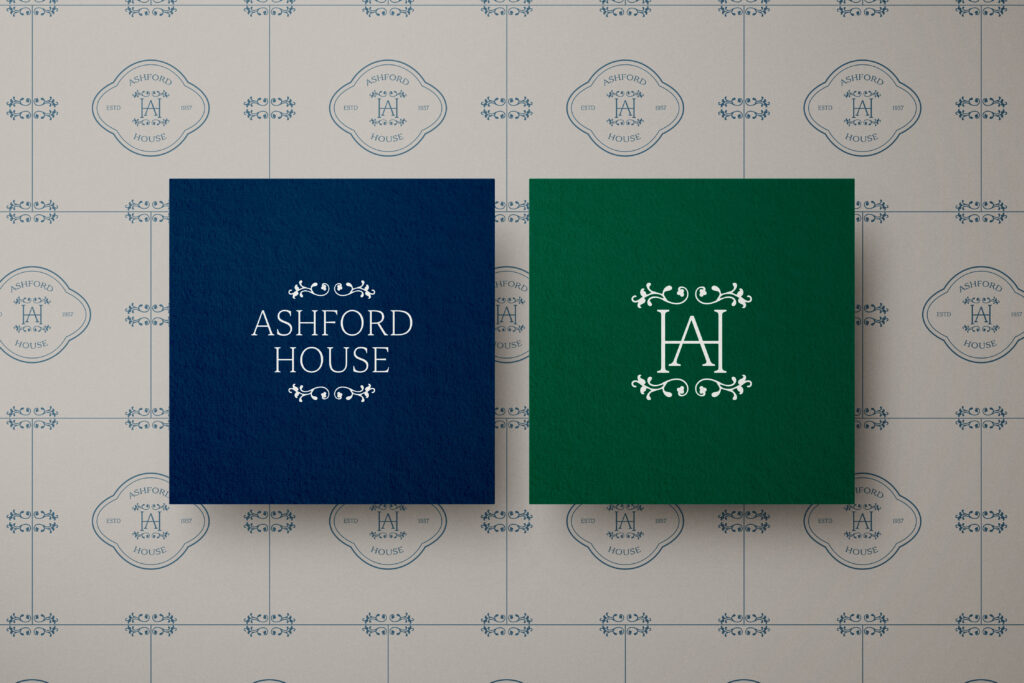 Logo variations set against a timeless pattern, this pre-made brand kit is perfect for luxury and professional services seeking an elegant look.