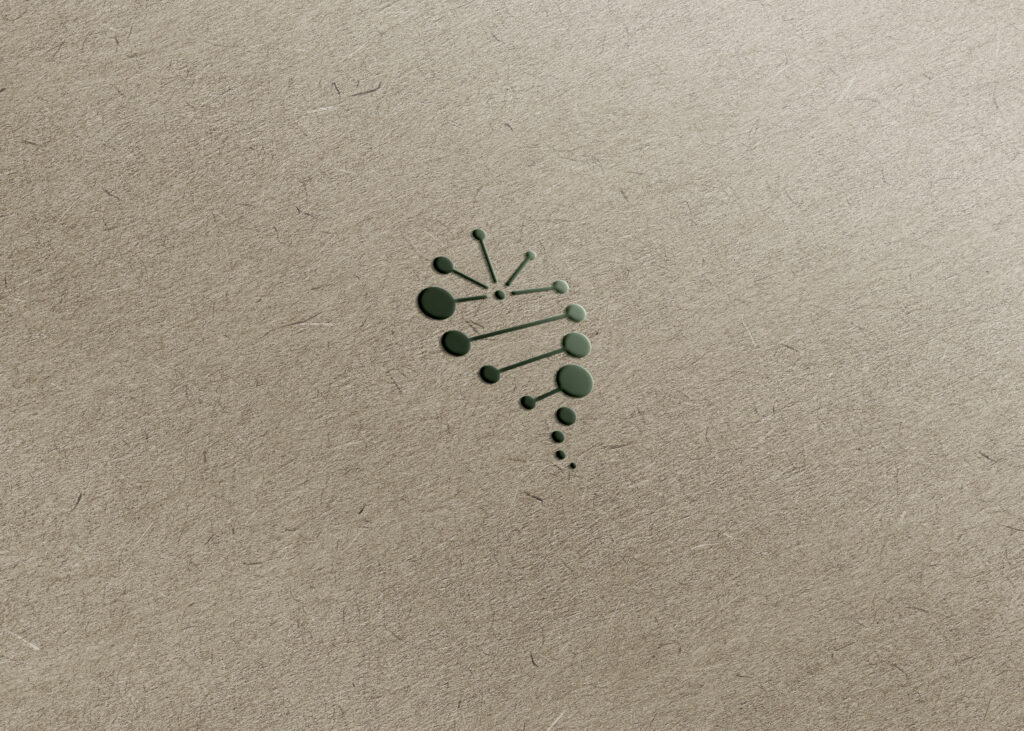 Embossed cannabis logo design for Tranquil Gardens