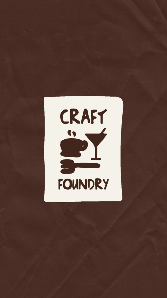 The Craft Foundry sub-mark logo featuring handwritten text and bold icons.