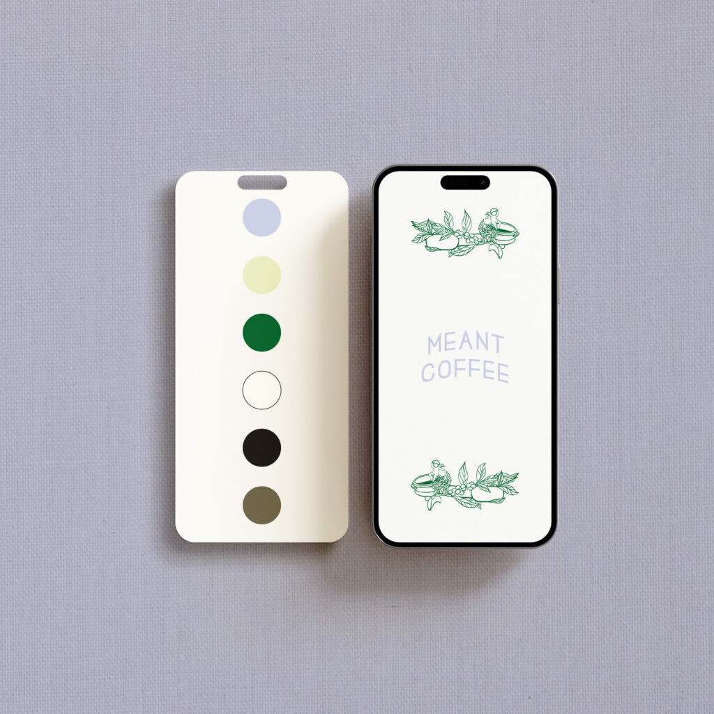 A romantic-inspired color palette and illustration design created for a coffee brand.