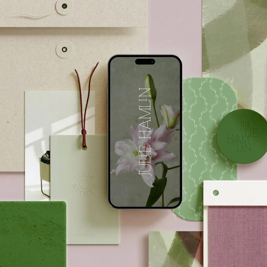 Photographer brand mood board with earthy colors and textures