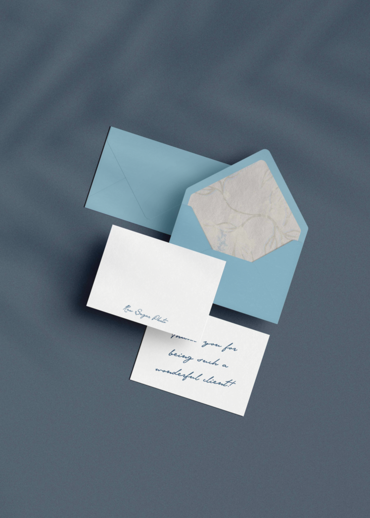 Photographer stationery featuring the Raw Sugar Photo brand